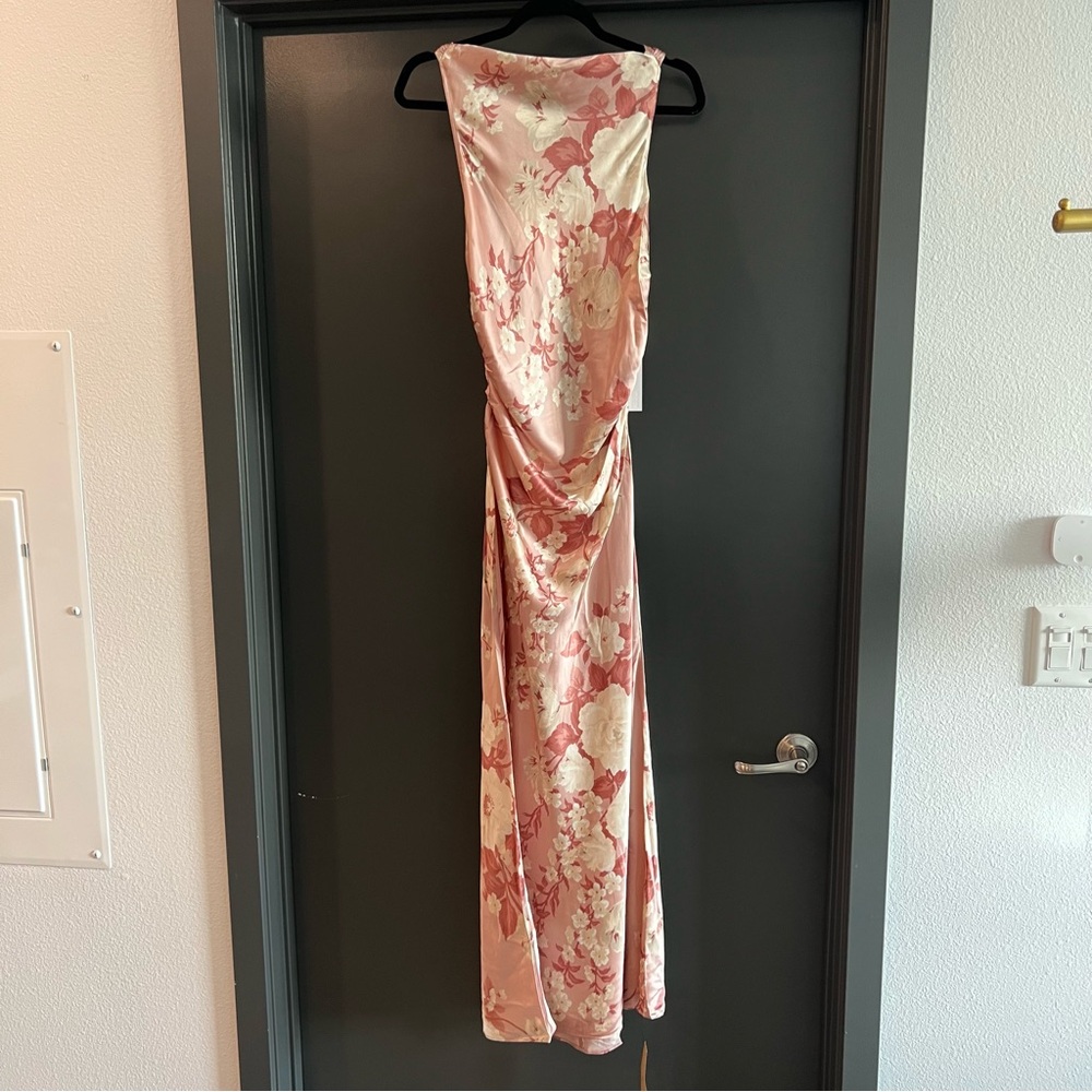 Reformation Casette Silk Dress Bellini Pink floral Size 10 NEW! New with tags! - Picture 3 of 12